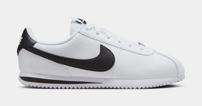 Cortez Leather Grade School Running Shoes (White/Black/White) nike cortez retro running shoes classic style