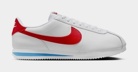 Cortez Leather Mens Running Shoes (White/Varsity Blue/Varsity Red) nike cortez retro running shoes classic style