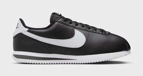 Cortez Leather Womens Lifestyle Shoes (Black/White) nike cortez retro running shoes classic style
