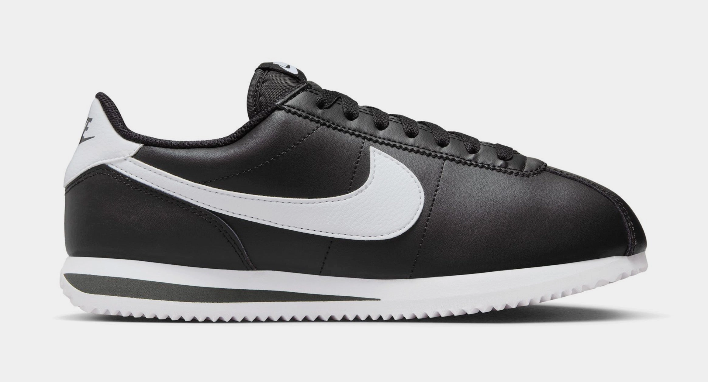 Cortez Leather Womens Lifestyle Shoes (Black/White) nike cortez retro running shoes classic style