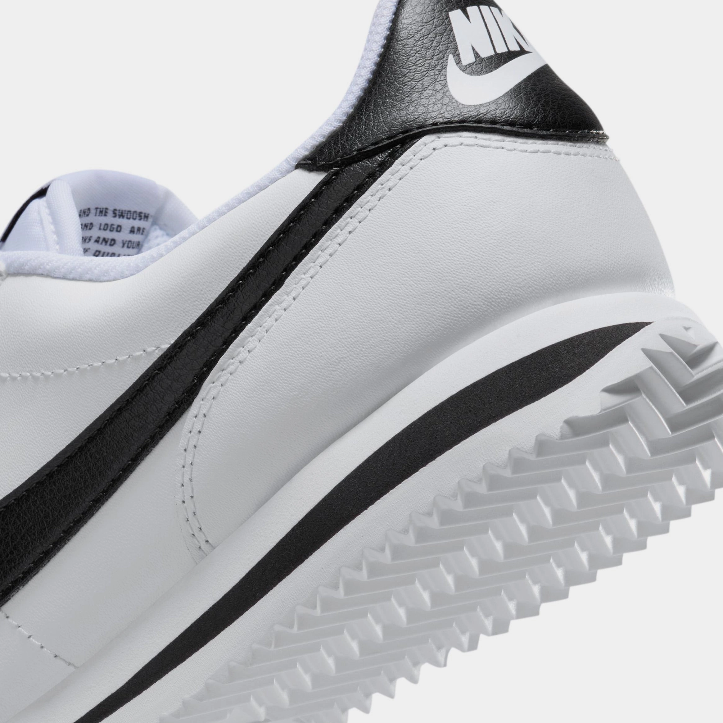 Cortez Leather Womens Lifestyle Shoes (White/Black) Classic Cortez