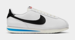 Cortez Leather Womens Running Shoes (White/Black/Photo Blue) nike cortez retro running shoes classic style