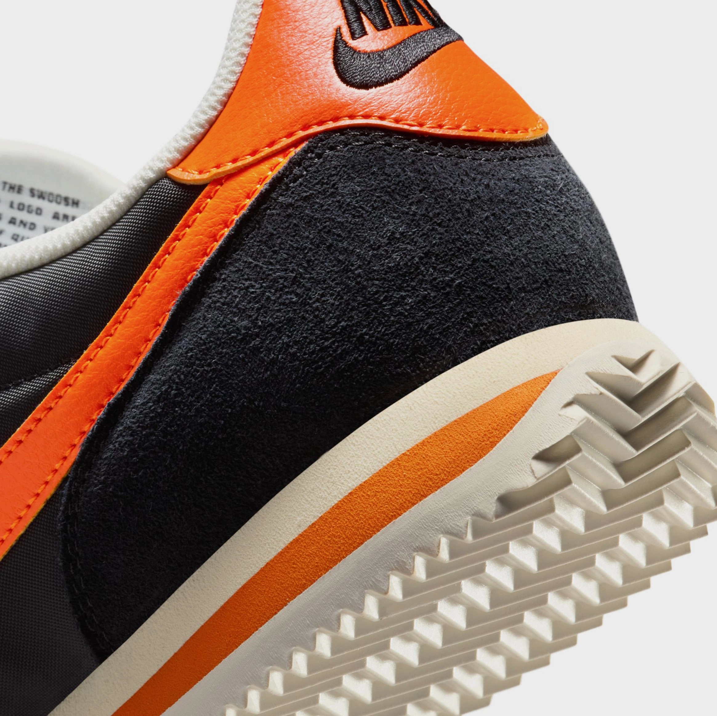 Cortez Textile Mens Lifestyle Shoes (Black/Safety Orange/Sail/Muslin) Classic Cortez