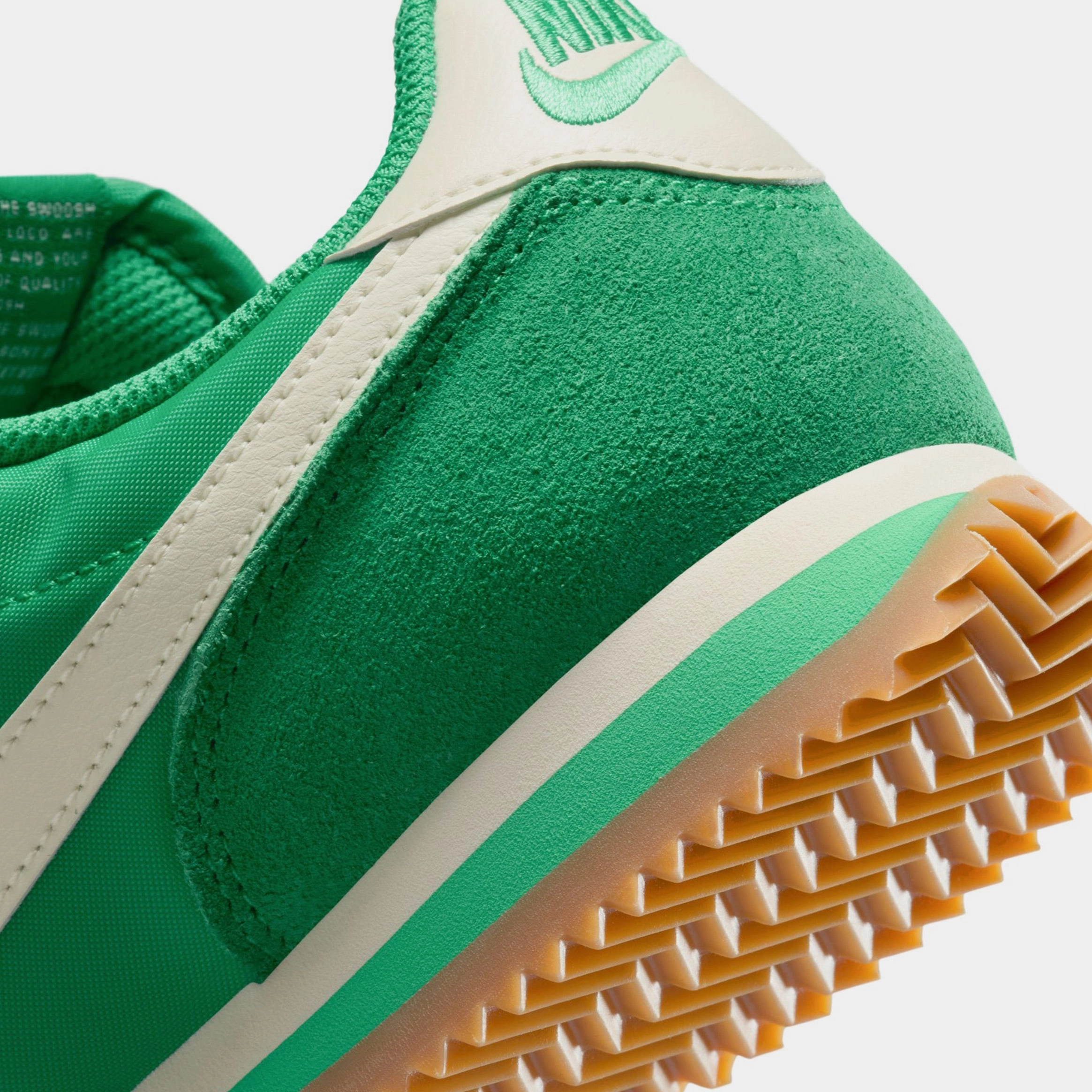Cortez Textile Womens Lifestyle Shoes (Stadium Green/Safety Orange/Gum Light Brown/Coconut Milk) Classic Cortez