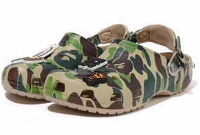 Crocs Classic Clog A Bathing Ape ABC Camo Green Windspin fashion sneakers