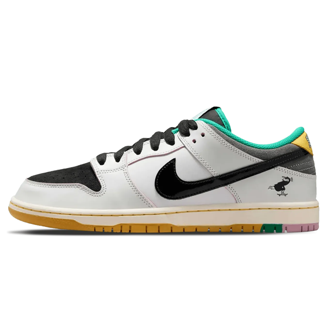 CSEF x Nike Dunk Low SB 'White Clear Emerald' Nike SB skate shoes with padded support and grip