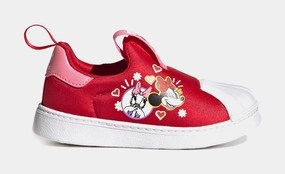 Disney Superstar 360 Infant Toddler Lifestyle Shoes (Red) Adidas Superstar shell-toe sneakers with timeless appeal