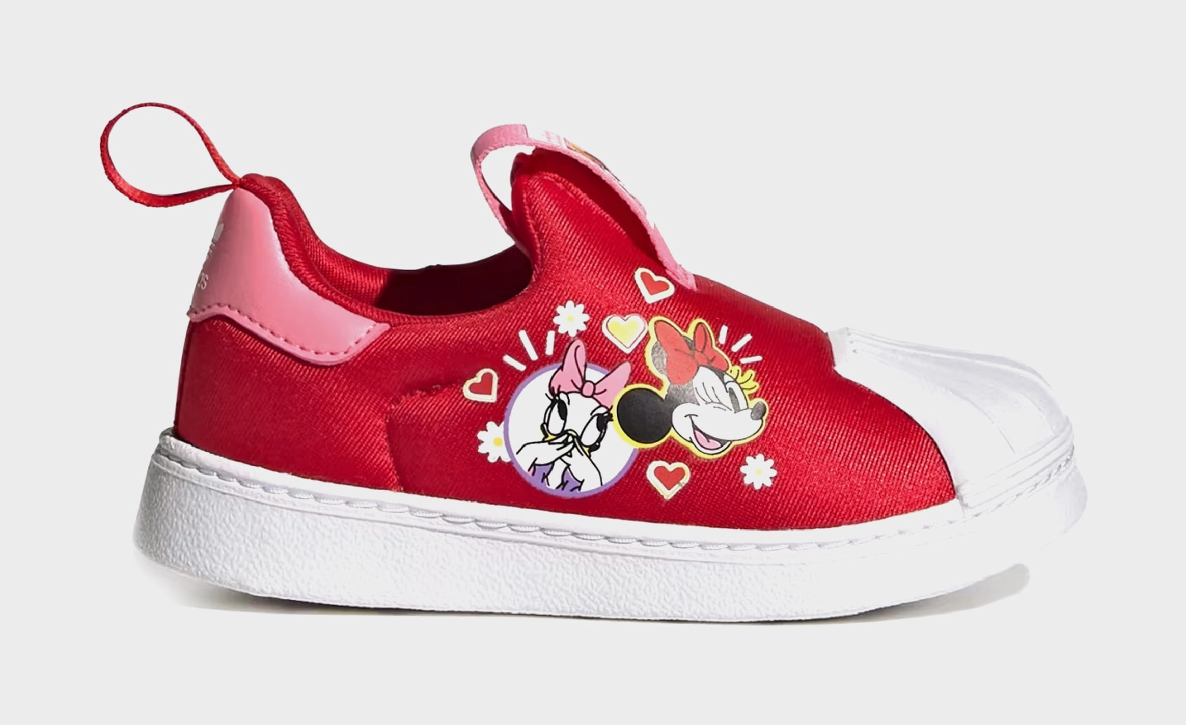 Disney Superstar 360 Infant Toddler Lifestyle Shoes (Red) Adidas Superstar shell-toe sneakers with timeless appeal