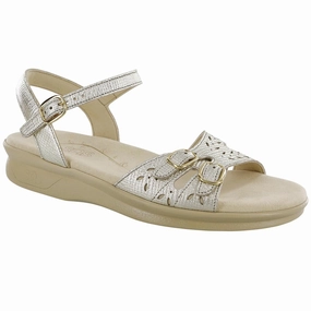Duo - Gold Linen SAS comfort walking shoes with supportive build