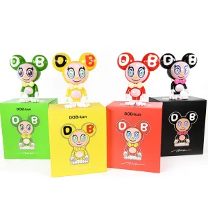 ETTV 2022 Takeshi Murakami DOB-Kun Set of 4 Figures: Rare Limited Edition with Top 5 Matching Certificate Serial Numbers