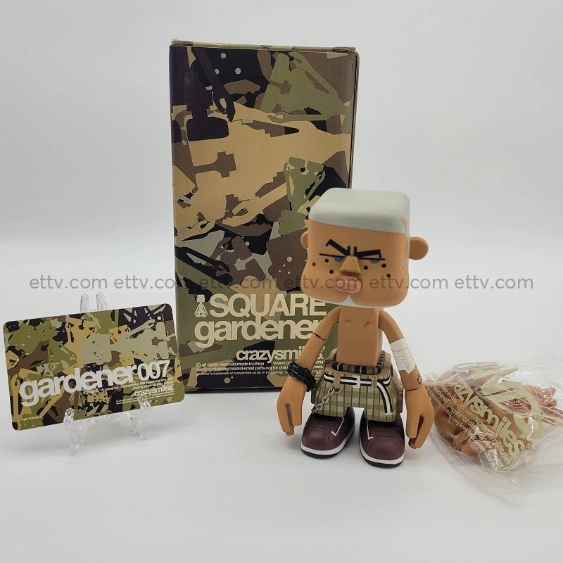 ETTV 2003 Michael Lau SQUARE Gardener Crazysmile 007 Figure - COA Card Hand Signed