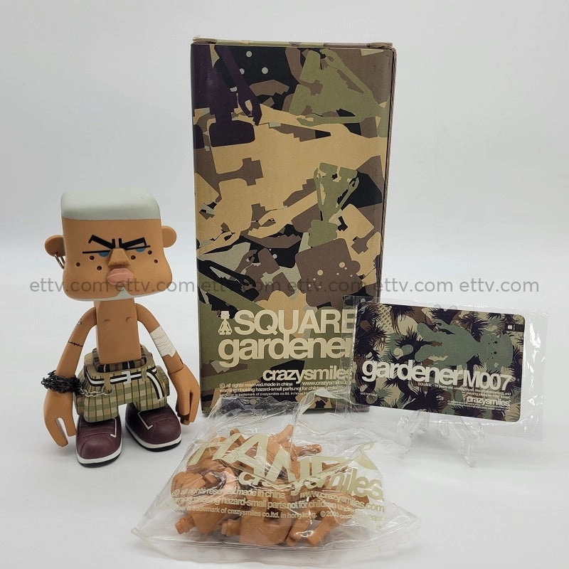 ETTV 2003 Michael Lau SQUARE Gardener Crazysmile 007 Figure - COA Card Signed and Sketched