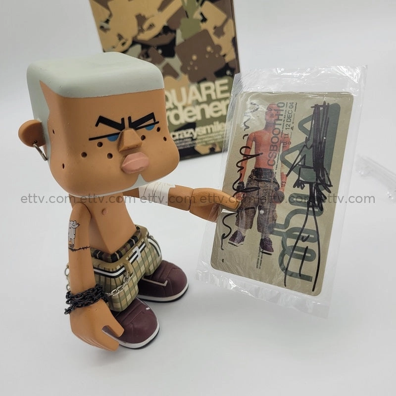 ETTV 2003 Michael Lau SQUARE Gardener Crazysmile 007 Figure - COA Card Signed and Sketched