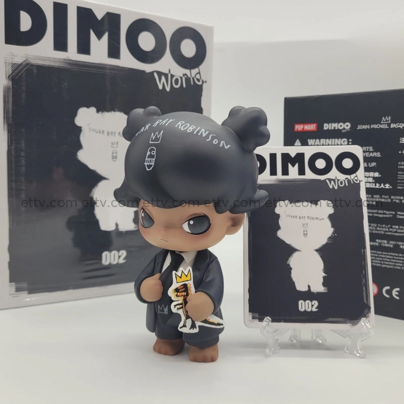 ETTV POPMART Dimoo X Jean Michel Basquiat rare SIGNED two signatures by Ayan Deng (002)#b