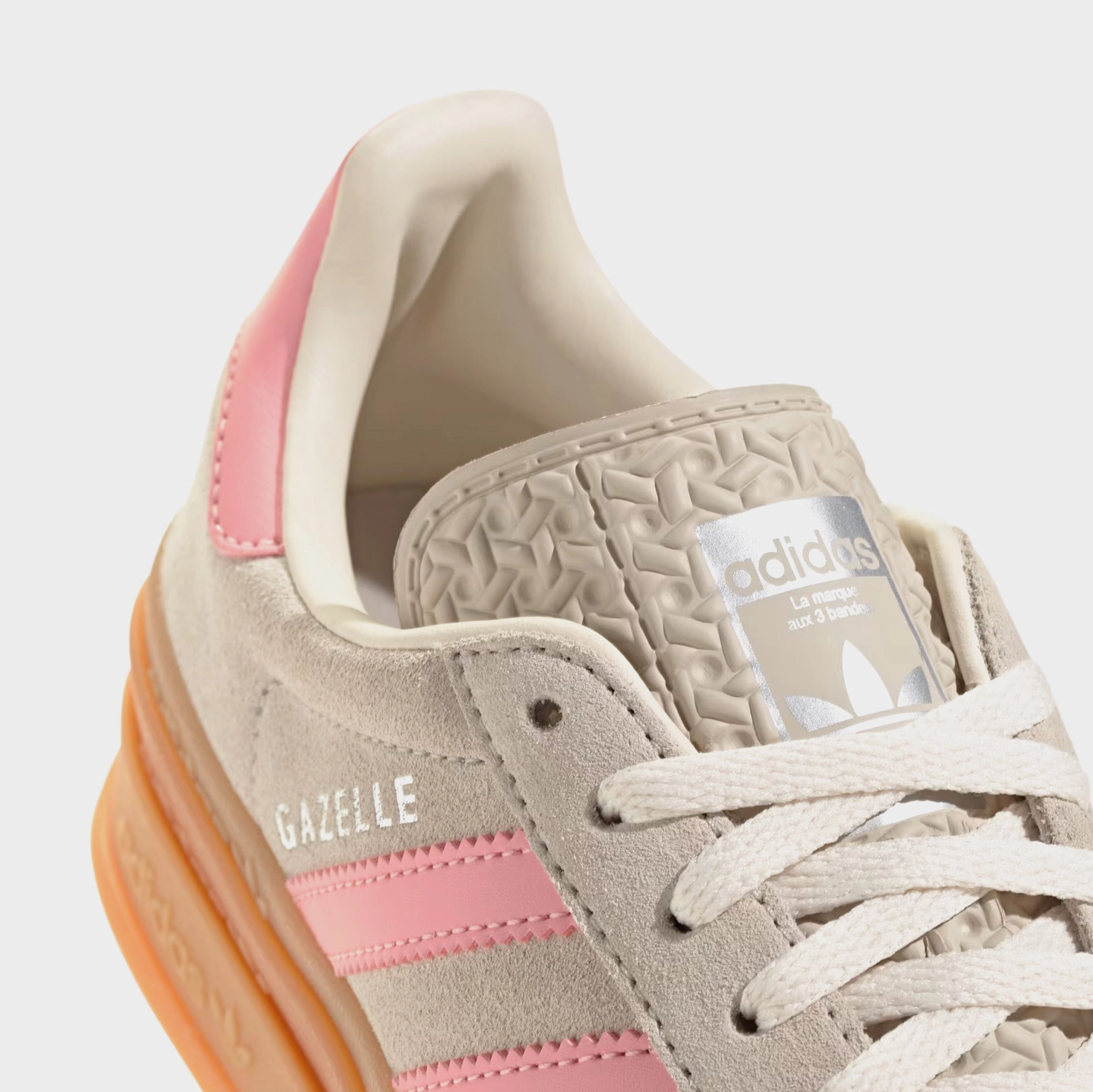 Gazelle Bold Grade School Lifestyle Shoes (Beige/Semi Pink/Cream White) Old-school fashion sneakers
