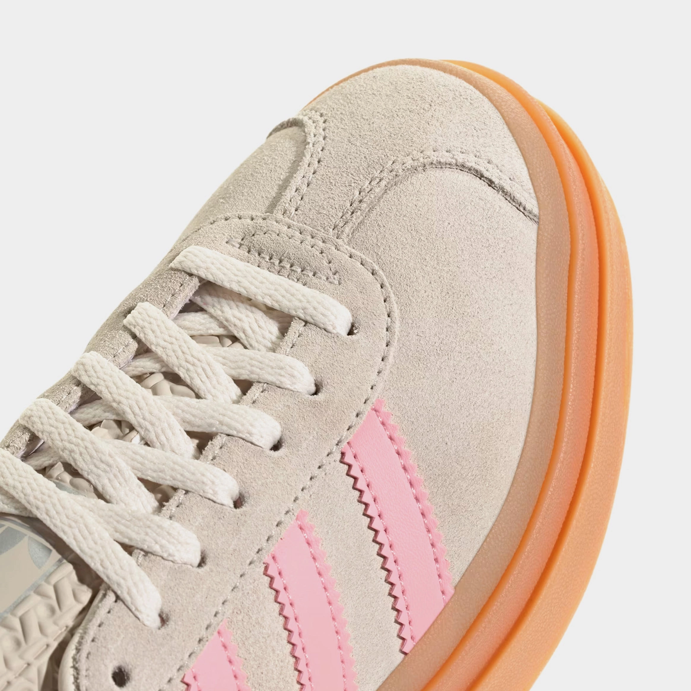 Gazelle Bold Grade School Lifestyle Shoes (Beige/Semi Pink/Cream White) Old-school fashion sneakers