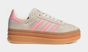 Gazelle Bold Grade School Lifestyle Shoes (Beige/Semi Pink/Cream White) Adidas Gazelle vintage-inspired casual sneakers