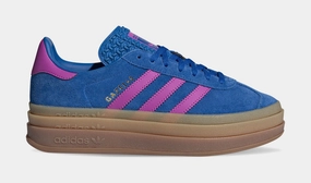 Gazelle Bold Womens Lifestyle Shoes (Bold Blue/Lucid Pink) Adidas Gazelle vintage-inspired casual sneakers