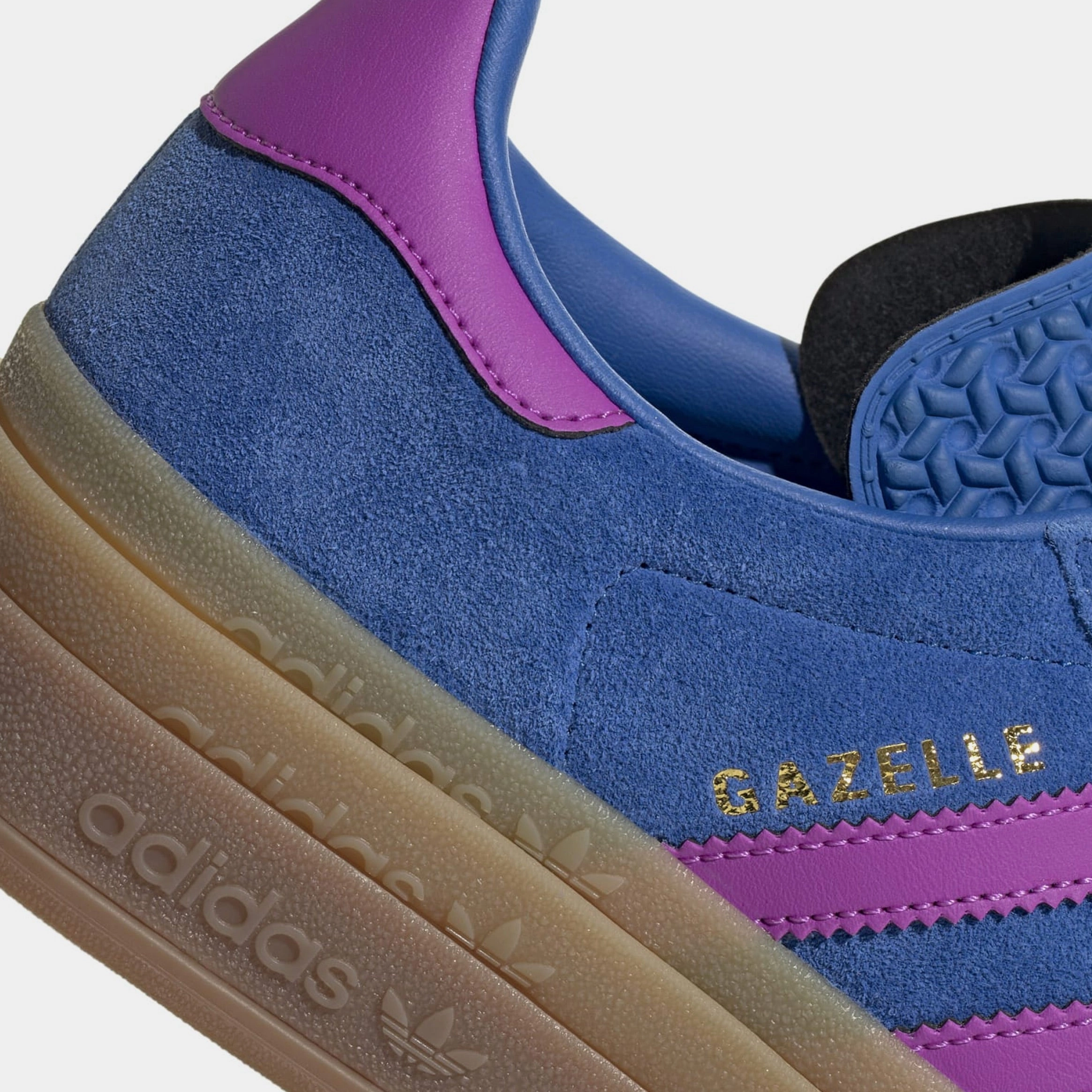 Gazelle Bold Womens Lifestyle Shoes (Bold Blue/Lucid Pink) Old-school fashion sneakers