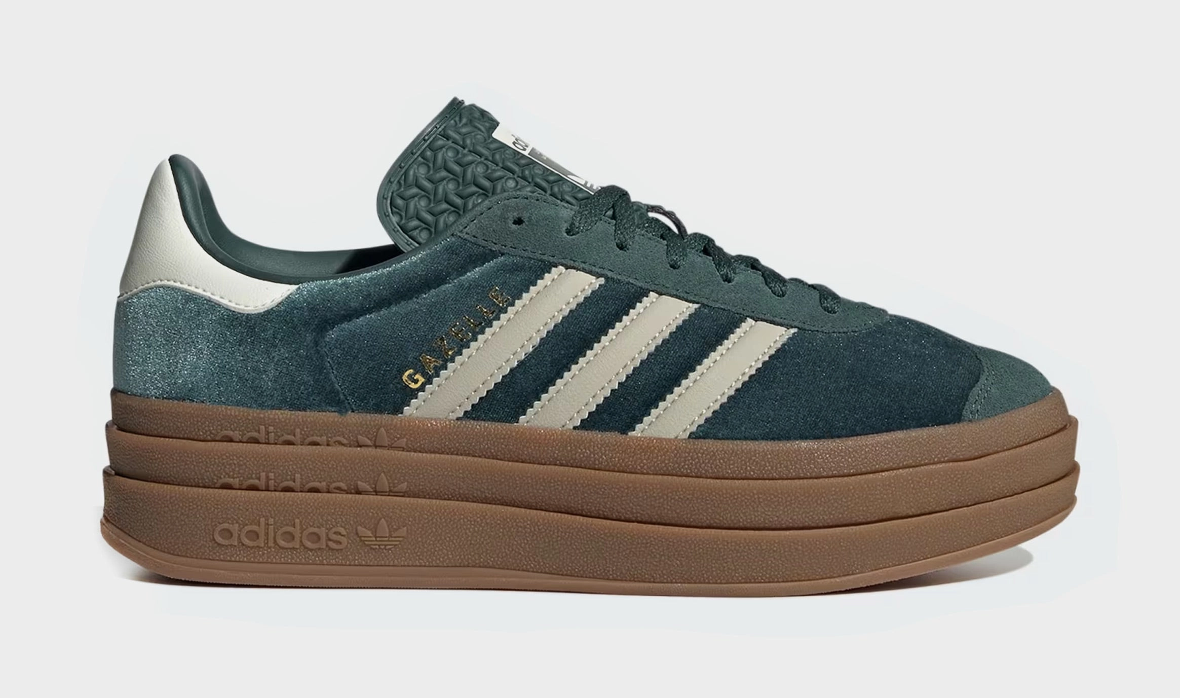 Gazelle Bold Womens Lifestyle Shoes (Mineral Green/Putty Grey) Adidas Gazelle vintage-inspired casual sneakers