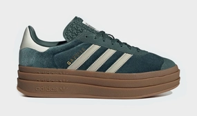 Gazelle Bold Womens Lifestyle Shoes (Mineral Green/Putty Grey) Adidas Gazelle vintage-inspired casual sneakers