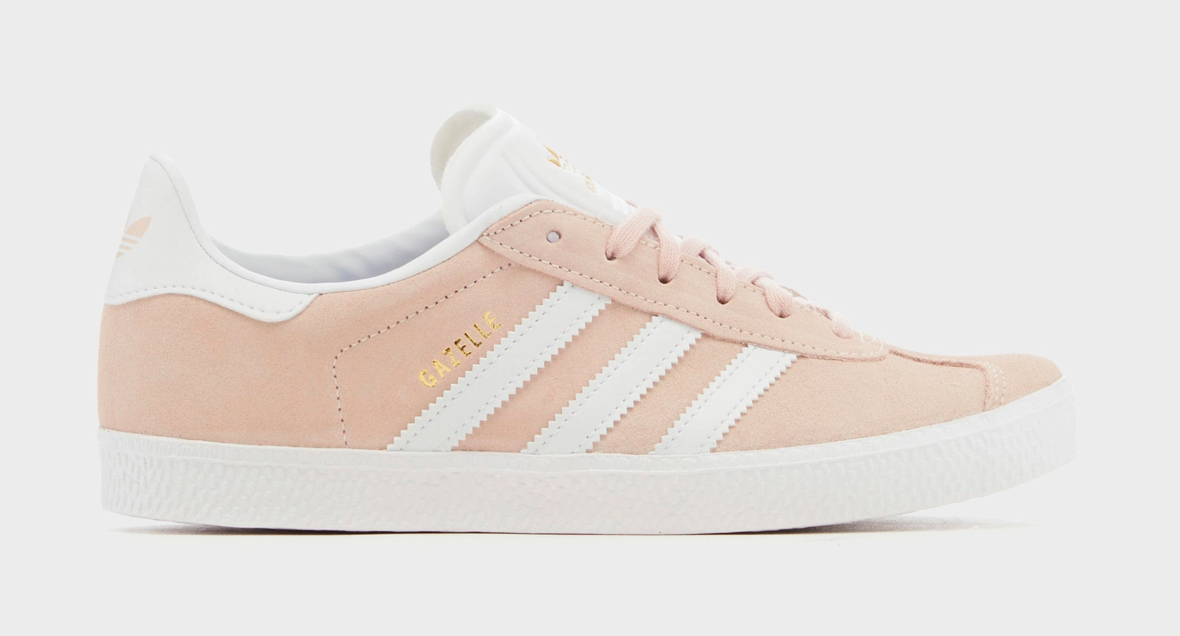 Gazelle Grade School Lifestyle Shoes (Pink/White) Adidas Gazelle vintage-inspired casual sneakers