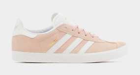 Gazelle Grade School Lifestyle Shoes (Pink/White) Adidas Gazelle vintage-inspired casual sneakers