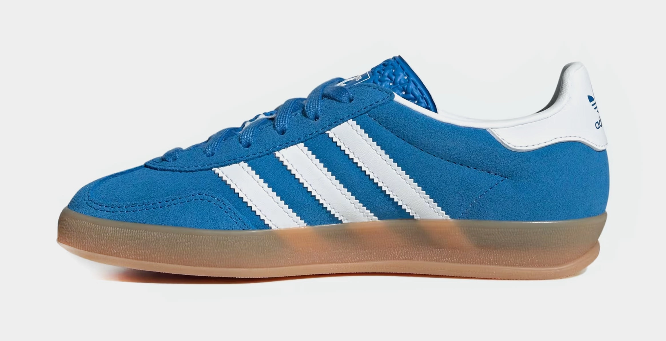 Gazelle Indoor Grade School Lifestyle Shoes (Blue Bird/Cloud White/Gum) Old-school fashion sneakers