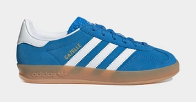 Gazelle Indoor Grade School Lifestyle Shoes (Blue Bird/Cloud White/Gum) Adidas Gazelle vintage-inspired casual sneakers