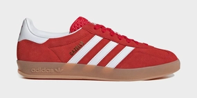 Gazelle Indoor Mens Lifestyle Shoes (Better Scarlet/Cloud White/Gum) Adidas Gazelle vintage-inspired casual sneakers