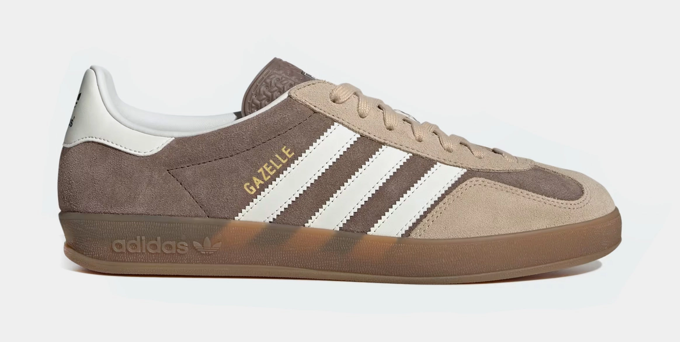 Gazelle Indoor Mens Lifestyle Shoes (Earth Strata/Cloud White) Adidas Gazelle vintage-inspired casual sneakers