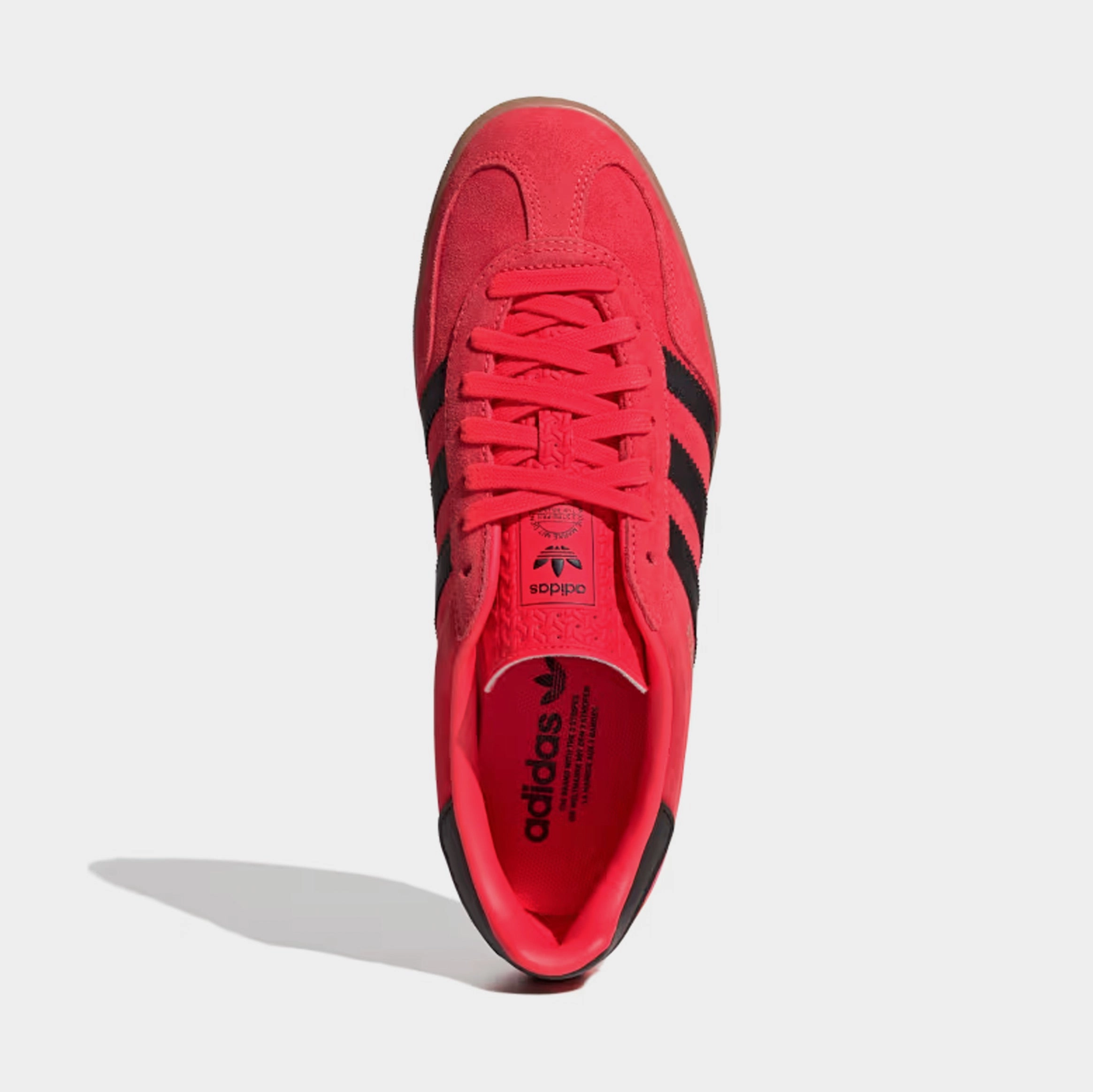 Gazelle Indoor Mens Lifestyle Shoes (Lucid Red/Core Black/Gold Metallic) Old-school fashion sneakers
