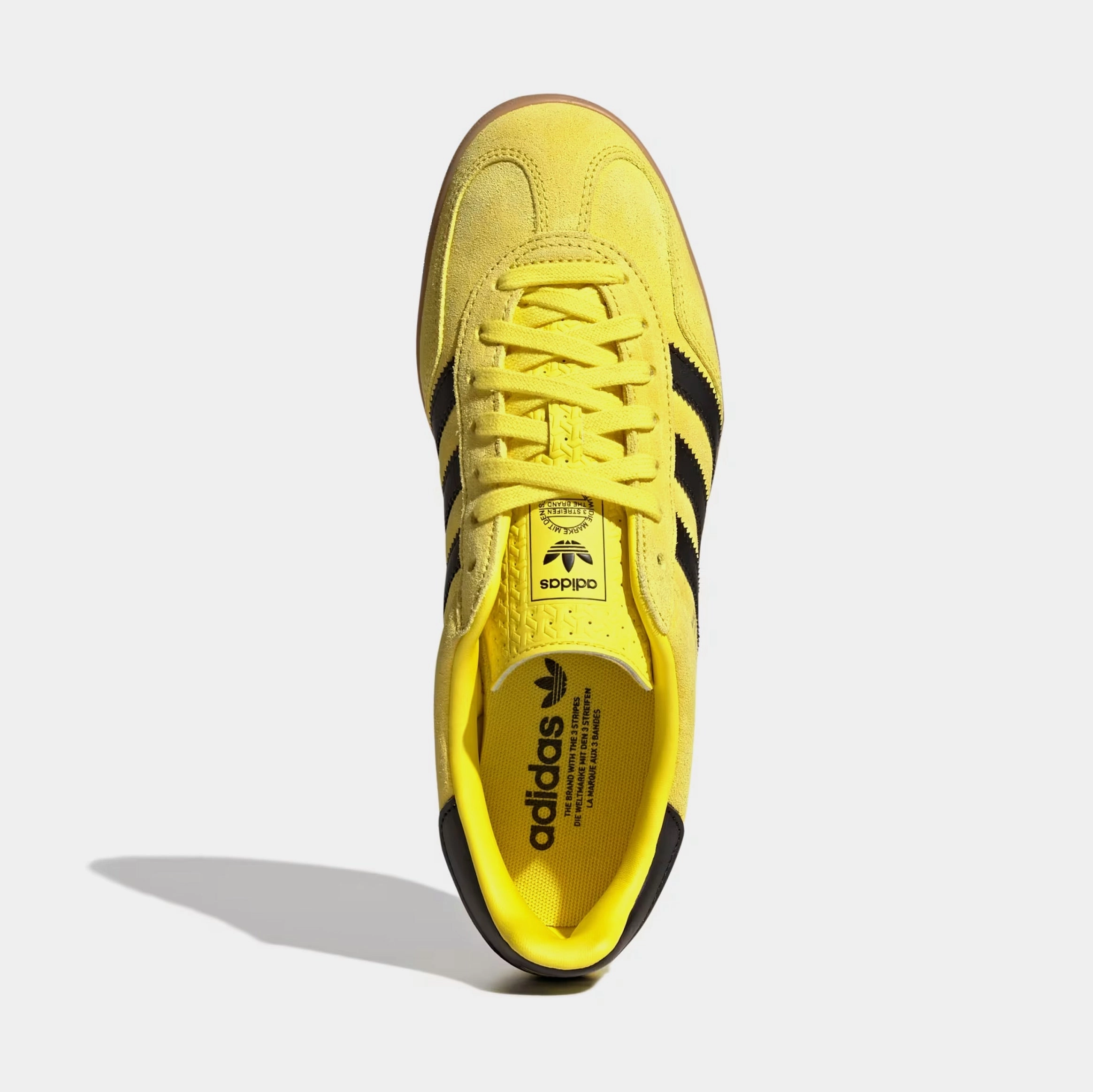 Gazelle Indoor Mens Lifestyle Shoes (Shock Yellow/Core Black/Gold Metallic) Old-school fashion sneakers