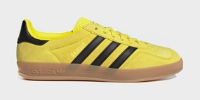 Gazelle Indoor Mens Lifestyle Shoes (Shock Yellow/Core Black/Gold Metallic) Adidas Gazelle vintage-inspired casual sneakers