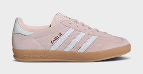 Gazelle Indoor Womens Lifestyle Shoes (Sandy Pink/White/Gum) Adidas Gazelle vintage-inspired casual sneakers