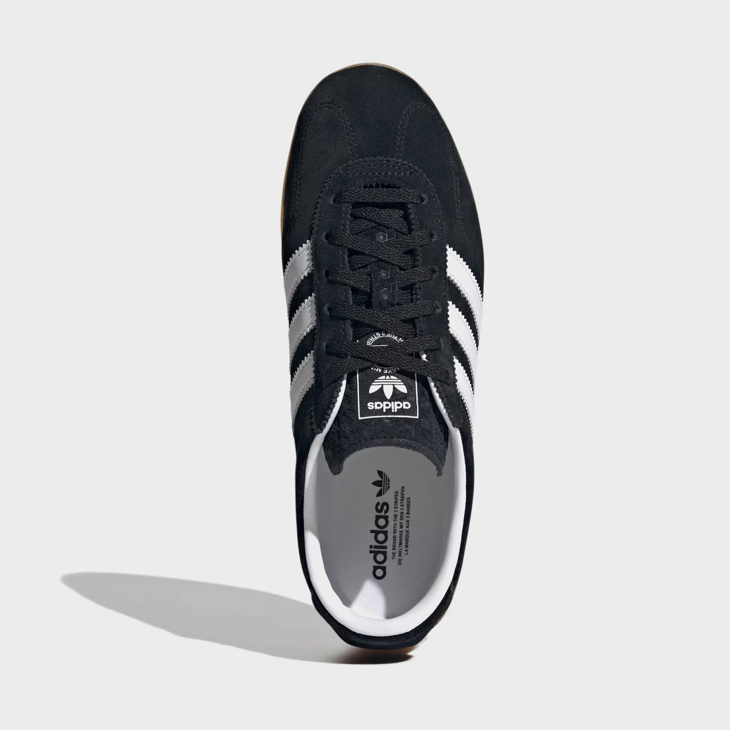 Gazelle Lo Pro Womens Lifestyle Shoes (Core Black/Cloud White/Gum) Old-school fashion sneakers