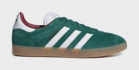 Gazelle Mens Lifestyle Shoes (Collegiate Green/Cloud White/Collegiate Burgundy) Adidas Gazelle vintage-inspired casual sneakers