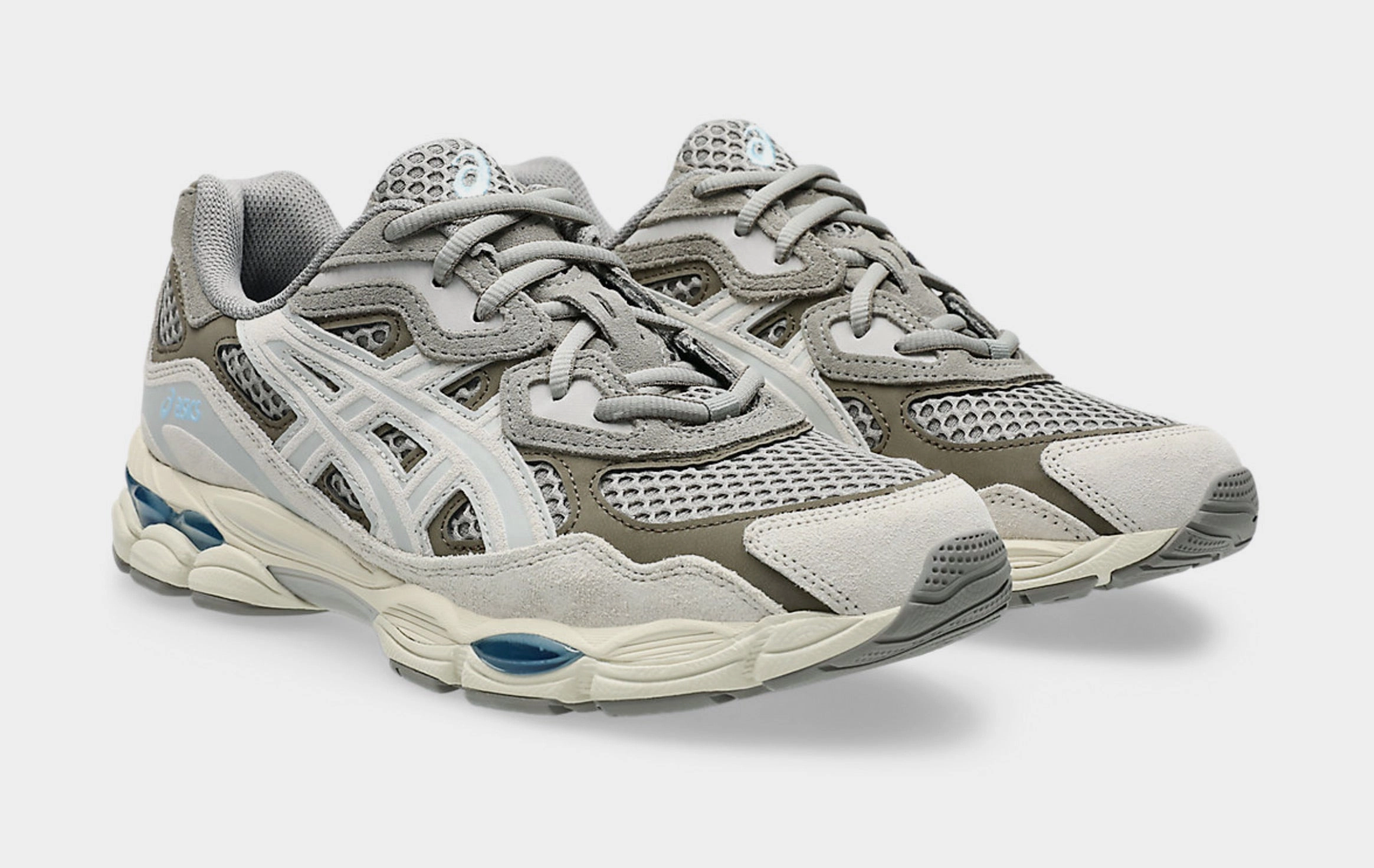Gel NYC Mens Running Shoes (Grey/Beige) Adaptive running trainers