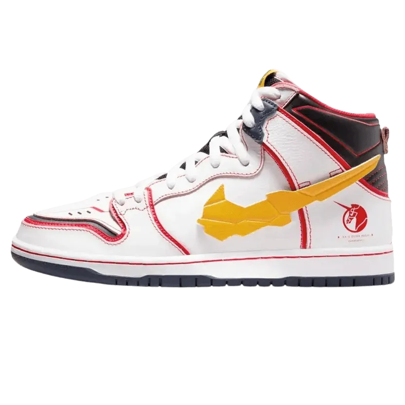 Gundam x Dunk High SB 'Project Unicorn - RX-0' Nike SB skate shoes with padded support and grip
