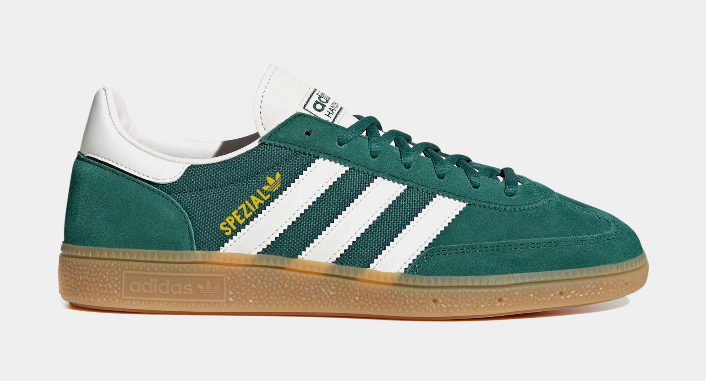 Handball Spezial Mens Lifestyle Shoes (Collegiate Green/Cloud White/Chalk White) Adidas Handball Spezial low-top lifestyle shoes