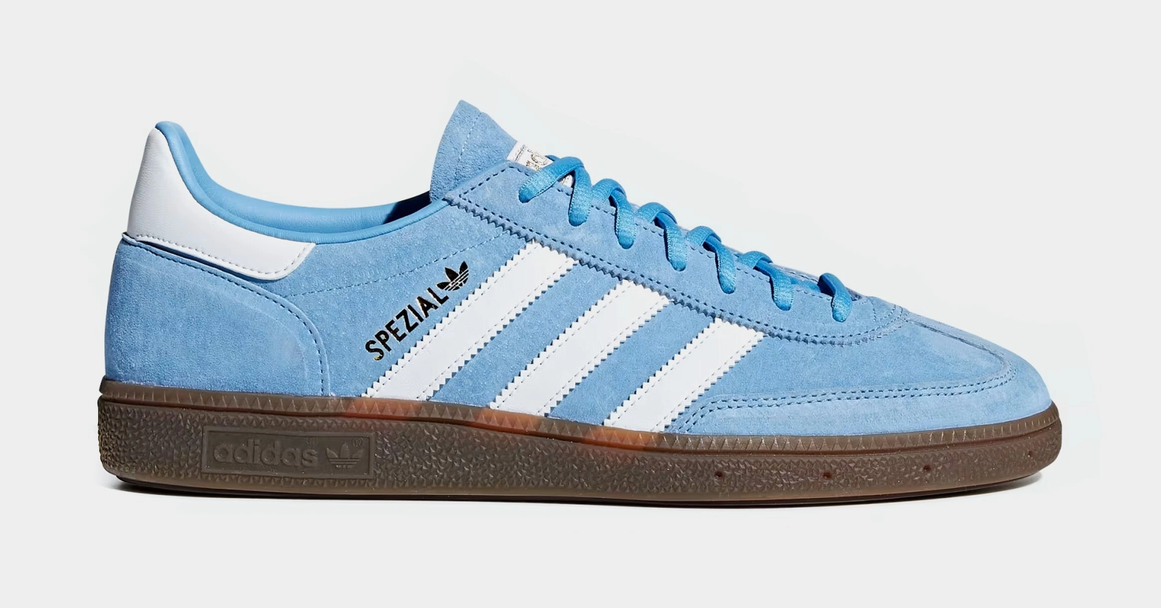 Handball Spezial Mens Lifestyle Shoes (Light Blue/Cloud White/Gum) Adidas Handball Spezial low-top lifestyle shoes