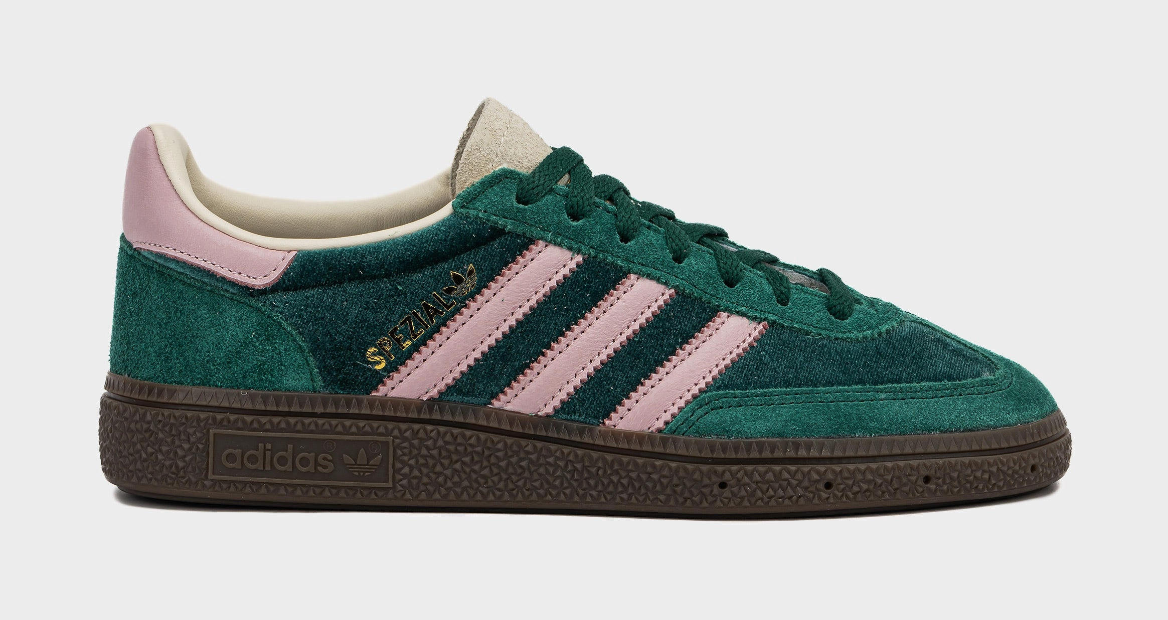 Handball Spezial Velvet Womens Lifestyle Shoes (Green/Pink) Adidas Handball Spezial low-top lifestyle shoes