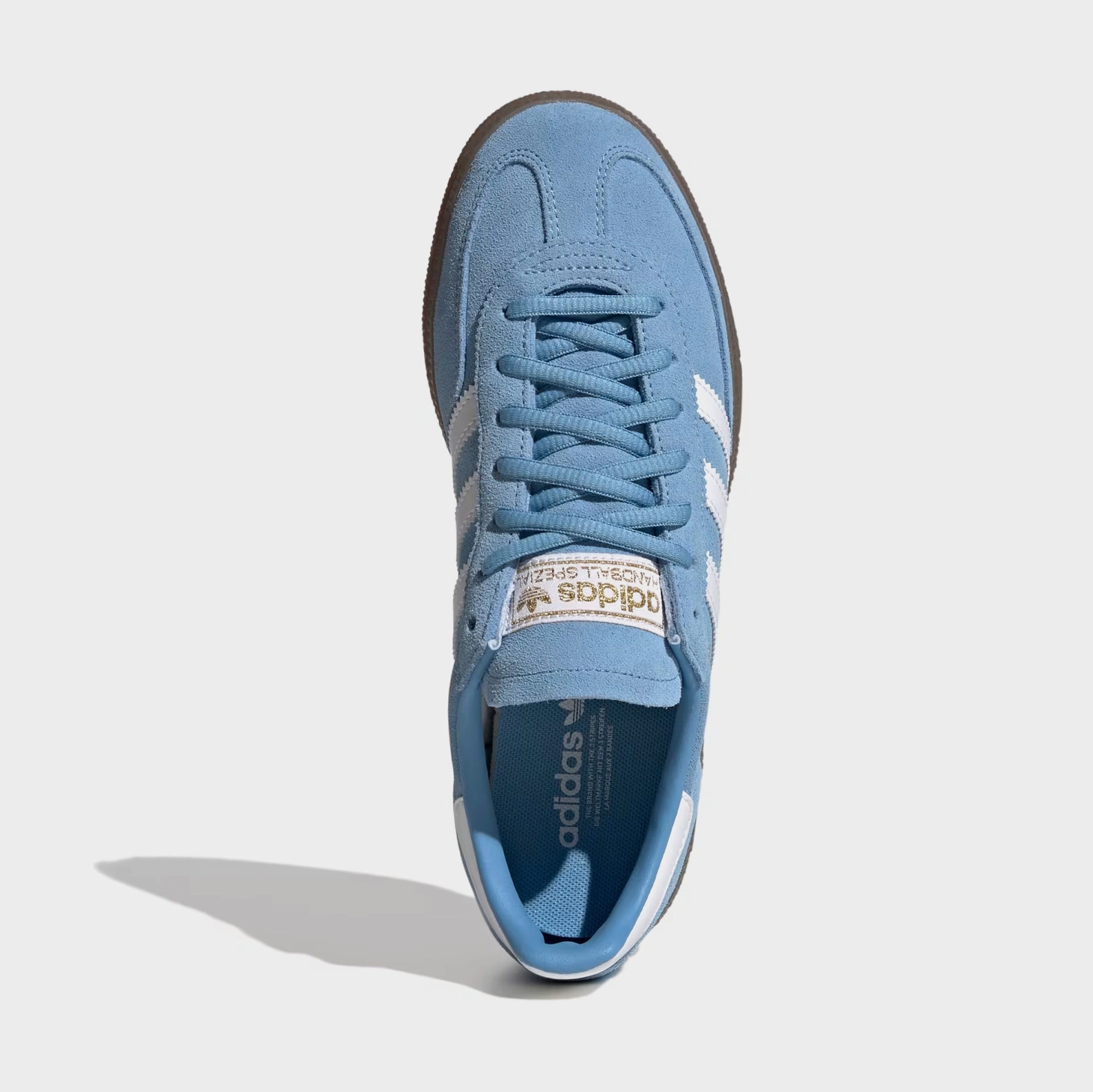 Handball Spezial Womens Lifestyle Shoes (Light Blue/Cloud White/Gum) Retro gym-inspired shoes