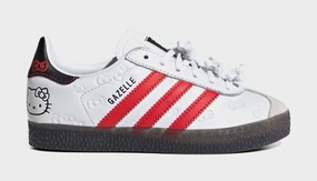 Hello Kitty Gazelle Preschool Lifestyle Shoes (Cloud White/Red/Black) Adidas Gazelle vintage-inspired casual sneakers