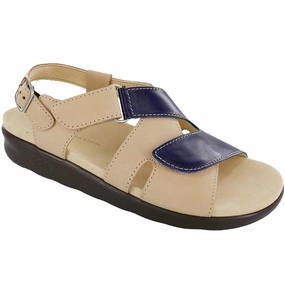 Huggy - Blue/Taupe SAS comfort walking shoes with supportive build