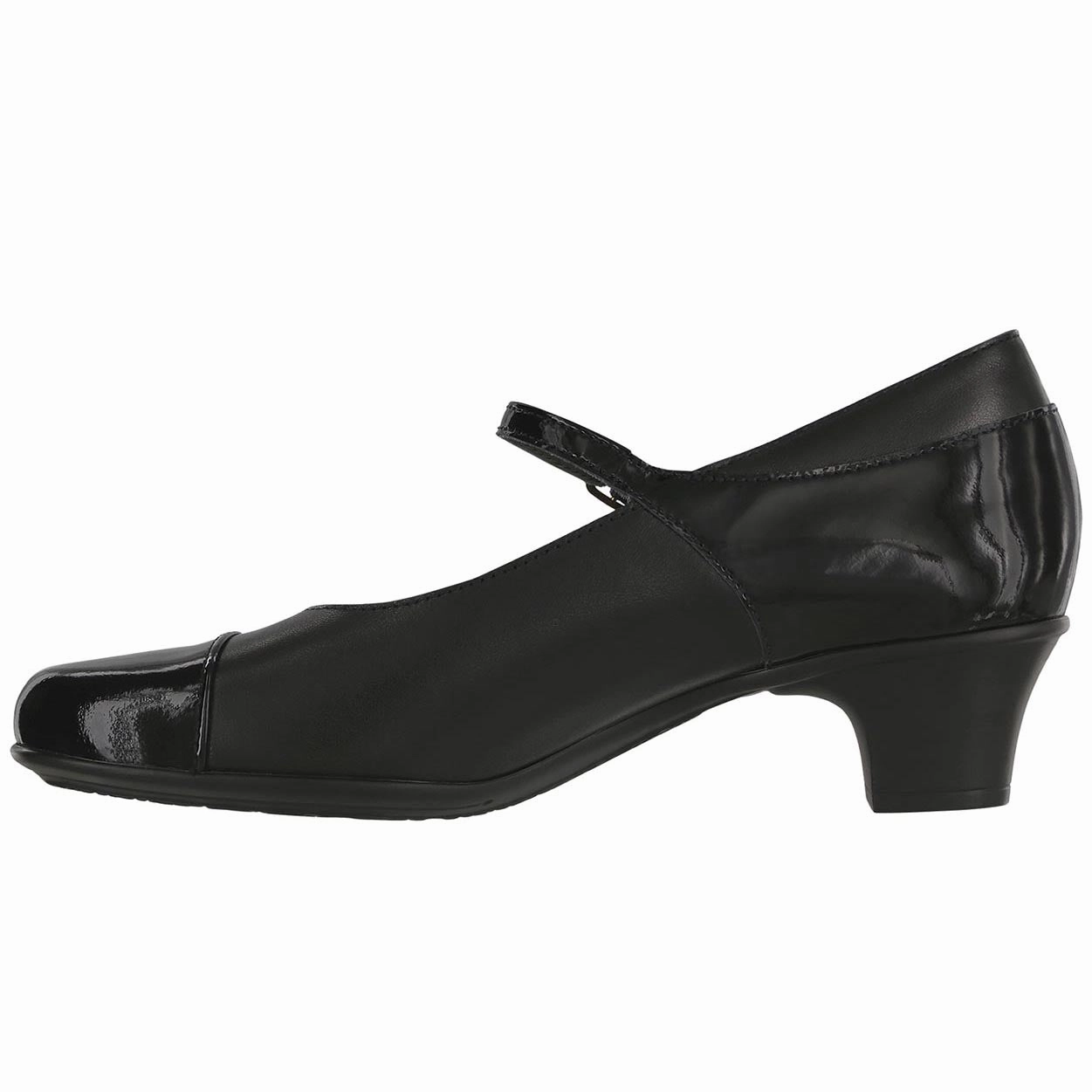 Isabel - Black/Black Patent SAS orthopedic comfort shoes