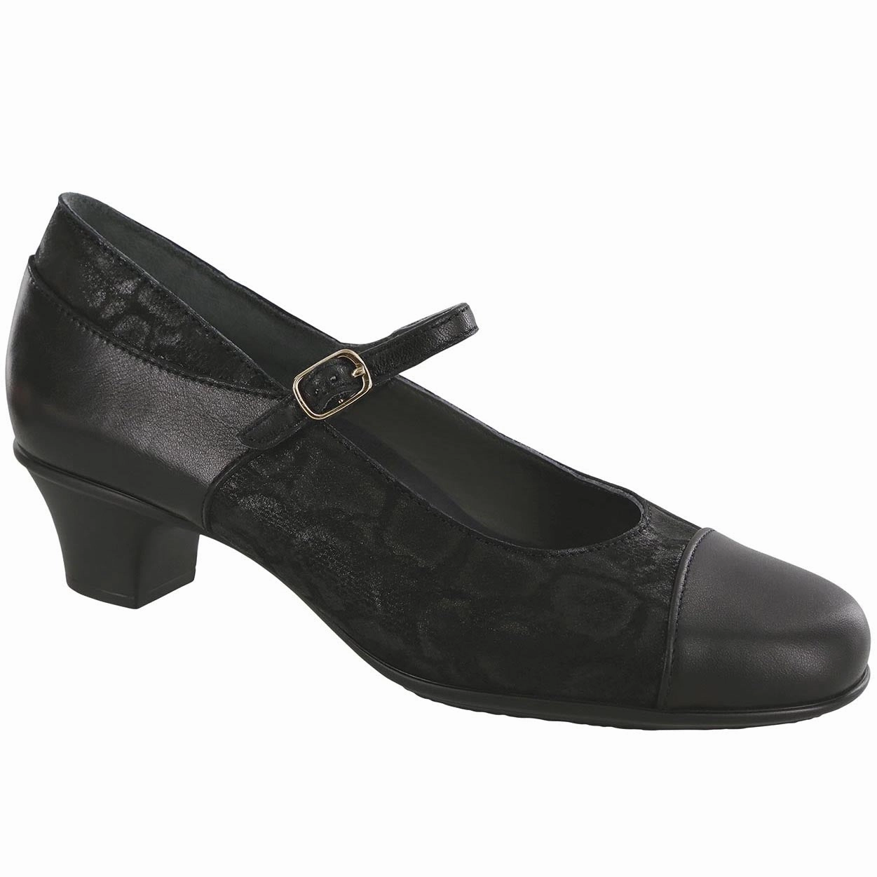 Isabel - Black Snake SAS comfort walking shoes with supportive build