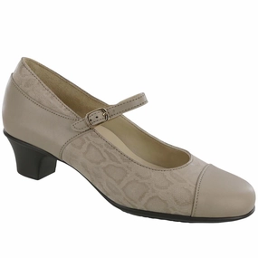 Isabel - Taupe Snake SAS comfort walking shoes with supportive build