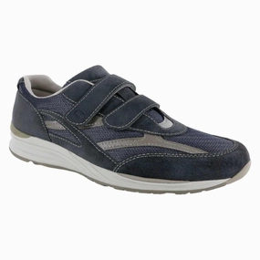 JV - Navy Mesh SAS comfort walking shoes with supportive build