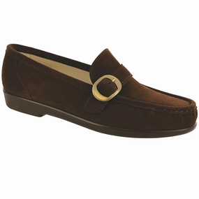 Lara - Brown Suede SAS comfort walking shoes with supportive build